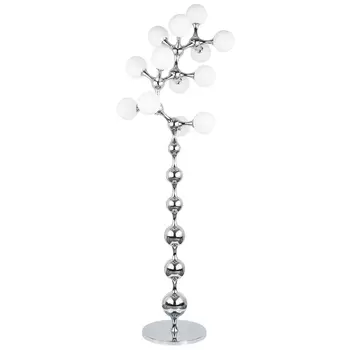 Торшер с плафонами из стеклянных шаров Pearls Suspension Chrome Floor Lamp