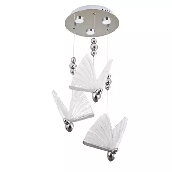 Тройной Подвесной Светильник Butterfly Chrome