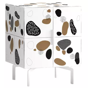 Тумба белая с рисунком Short Graph