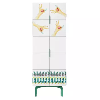 Тумба белая с рисунком Tall Forest Ok White