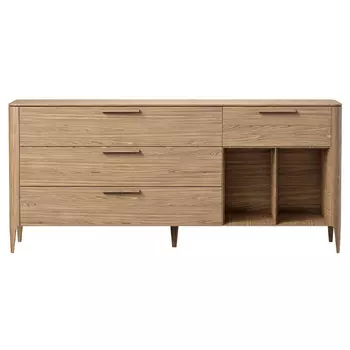 Тумба с полками и выдвижными ящиками из массива дуба Type oak