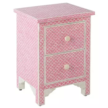 Тумбочка Pink Indian Bone Inlay nightstand