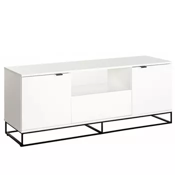 ТВ-тумба белая с 2-мя дверцами и ящиком Strict Lines