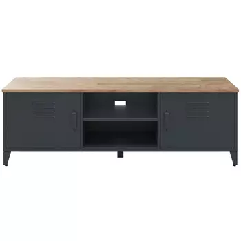 ТВ-тумба из металла и столешницей из массива дуба Metal Wood TV-Stand
