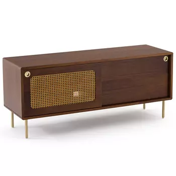 ТВ-тумба из ореха с плетеным декором Eland Wooden Wicker TV Stand