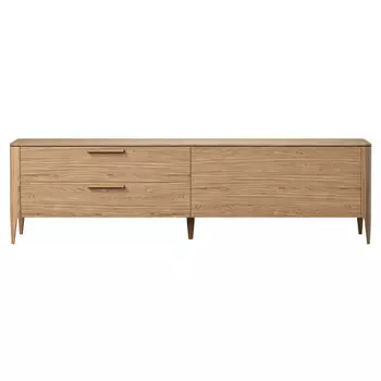 ТВ-тумба с 2-мя ящиками и откидной дверцей из массива дуба Type oak