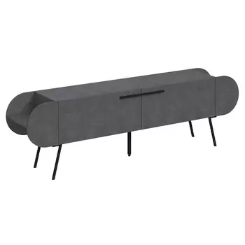 ТВ-тумба серая с 2-мя откидными дверцами и 2-мя открытыми полками CAPSULE TV STAND RETRO GREY