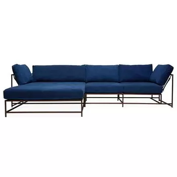 Угловой диван Indigo Denim and copper Sectional sofa