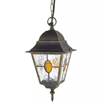 Уличный подвесной светильник черного цвета с золотой патиной Sunset