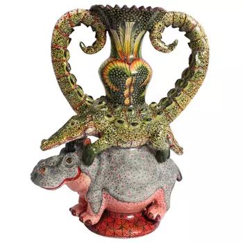 Ваза Бегемот и Крокодил Crocodile and Hippo Vase