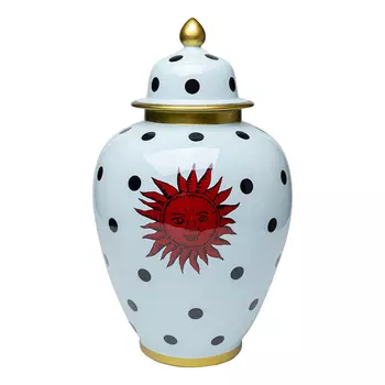 Ваза с крышкой белая Red Sun