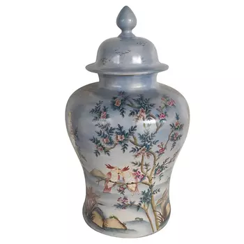 Ваза с крышкой Blue Vase Parrots
