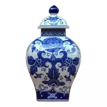 Ваза с крышкой Dark Blue Pattern