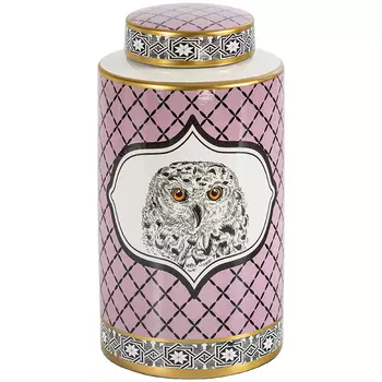 Ваза с крышкой Owl Collection Pink Vase