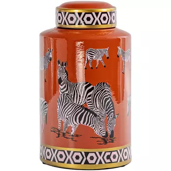 Ваза с крышкой Zebra Orange Vase