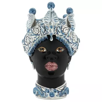 Ваза Vase Moro Lady Medium Leaves Blue