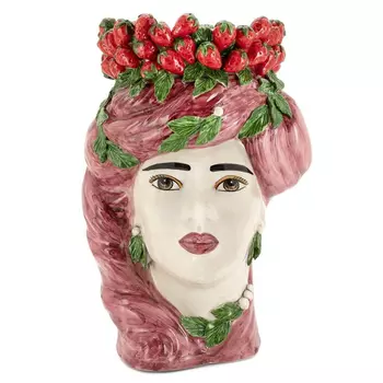 Ваза VASE STRAWBERRIES HEAD LADY BIG Red
