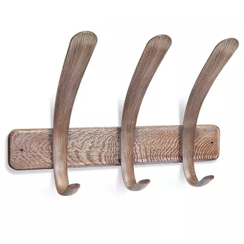 Вешалка коричневая настенная с 3-мя крючками из пластика Curves Hangers