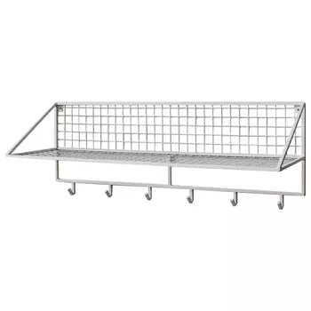 Вешалка с полкой Rhian Industrial Metal Rust Shelf White