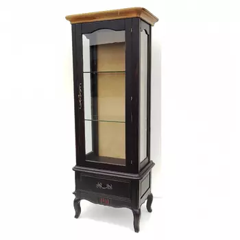 Витрина однодверная с ящиком и 3-мя полками из массива березы Vintage