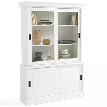 Витрина с раздвижными дверцами Wells Glass Showcase White