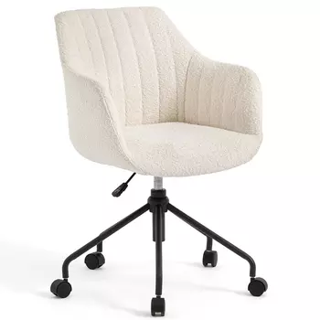 Вращающееся кресло с обивкой букле Boucle Office Chair