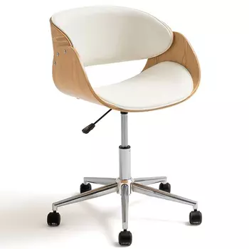 Вращающееся офисное кресло на колёсах Delwyn Chair White