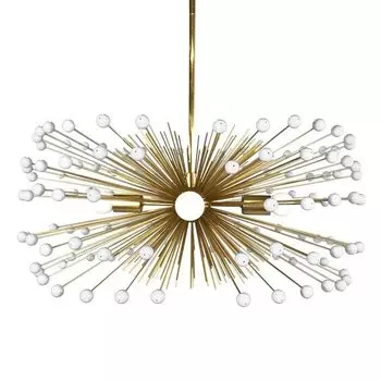 White Beaded Urchin Chandelier Sputnik