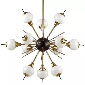 White Glass Globes Sputnik Chandelier