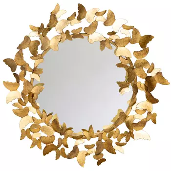 Зеркало Butterflies Circle Gold Mirror