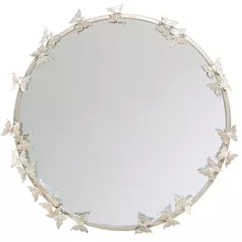 Зеркало Butterflies Circle Silver Mirror