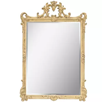 Зеркало настенное в раме бежевого цвета с эффектом старины Classic Ornament Mirror