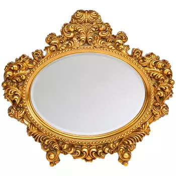 Зеркало настенное золотое с ажурным резным орнаментом Classic Ornament Mirror
