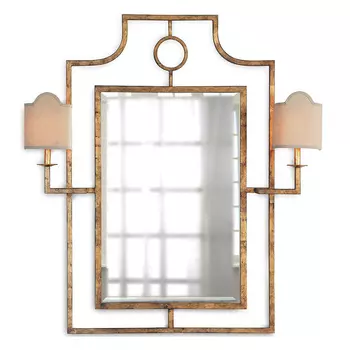 Зеркало с бра Mirror with Sconces Dairile Gold