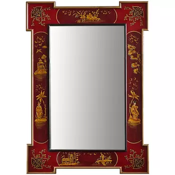 Зеркало в стиле Шинуазри ручная роспись Chinoiserie Mirror Red