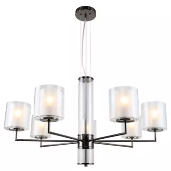 Жемчужно-черная люстра с плафонами из двойного стекла LAURENT