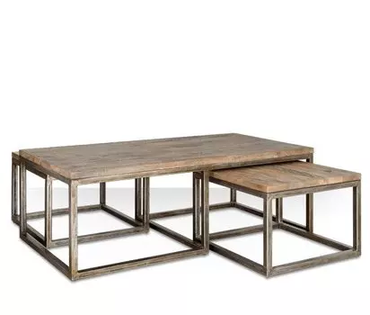 Журнальный стол Industrial Metal Rust Triple Table
