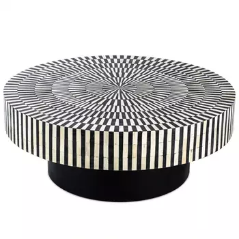 Журнальный стол Round Indian Bone Inlay coffee table