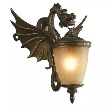 Золотисто-коричневый уличный светильник с фигурой дракона ANIMAL LANTERN