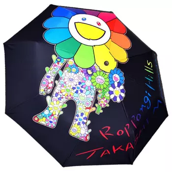 Зонт раскладной TAKASHI MURAKAMI дизайн 005 Черный цвет