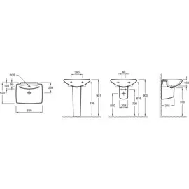 Раковина JACOB DELAFON ESCALE /65x52/ (белый)