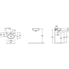 Раковина JACOB DELAFON ODEON UP угловой /34x34/ (белый)