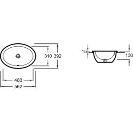 Раковина JACOB DELAFON VOX /56х39х13/ (белый)