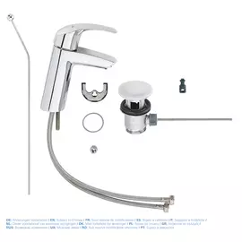 Смеситель для раковины GROHE Eurosmart с донным клапаном, средний излив, хром (23322001)