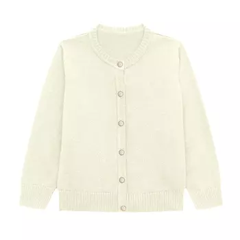 Кардиган вязаный с круглым вырезом (8-9 Молочный) LOLOCLO