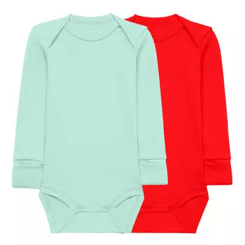 Комплект боди с длинным рукавом (4-6м Мятный/Красный) LOLOCLO