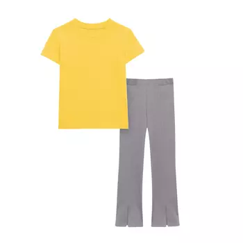 Комплект из футболки и леггинсов (3 Пепельный/Желтый) LOLOCLO
