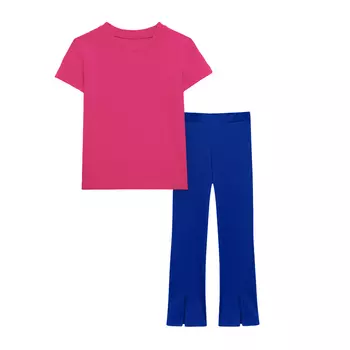 Комплект из футболки и леггинсов (5 Васильковый/Фуксия) LOLOCLO
