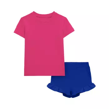 Комплект из футболки и шорт для девочки (4-5 Васильковый/Фуксия) LOLOCLO