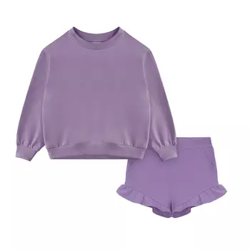 Комплект из свитшота укороченного и шорт (4-5 Лиловый) LOLOCLO